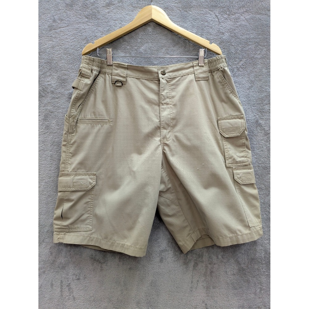 Tactical Gorpcore Cargo Shorts Mens 36 Tan Khaki Ripstop Multi Pocket 5.11